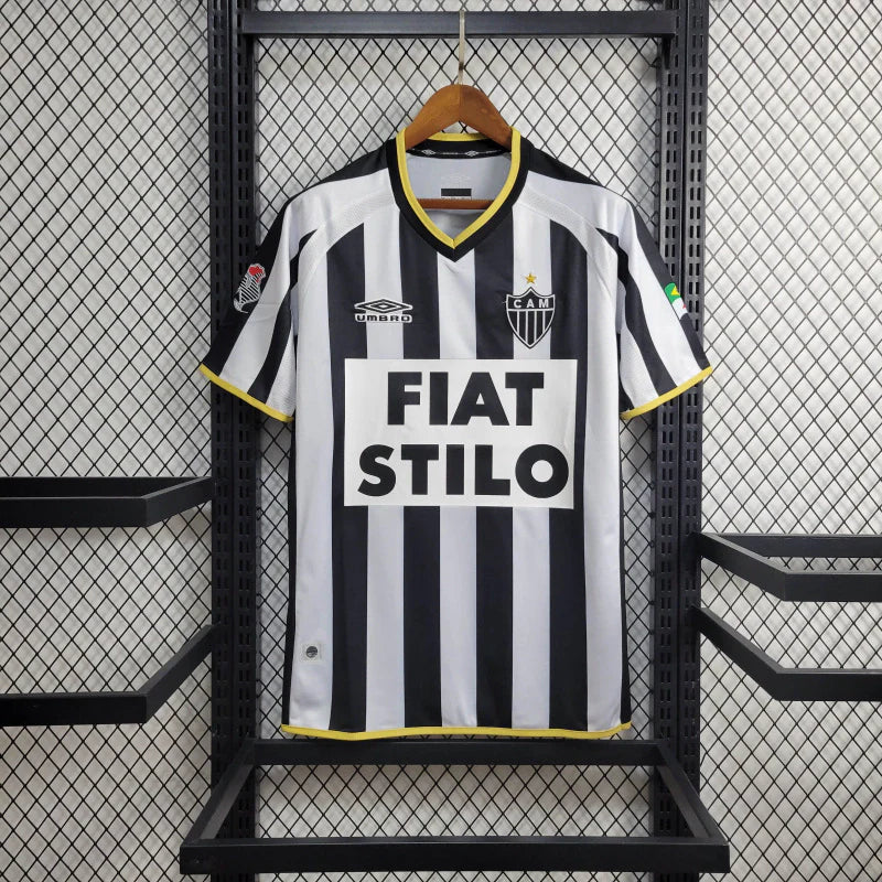 Camisa Atlético Mineiro Home Retrô 2003 Preta e Branca - Umbro