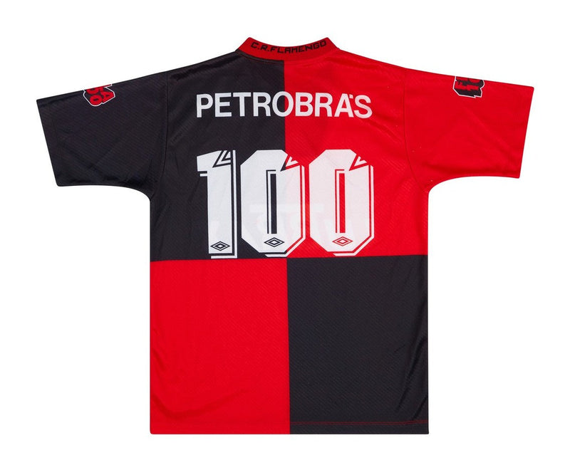 Camisa Flamengo Centenário 1995 s/n° Torcedor Umbro Masculina - Vermelha e Preta