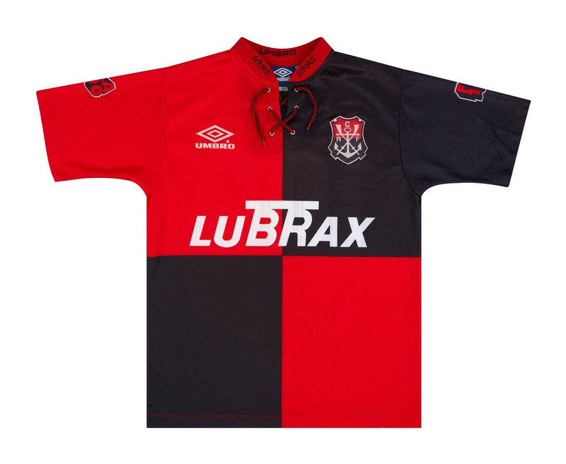 Camisa Flamengo Centenário 1995 s/n° Torcedor Umbro Masculina - Vermelha e Preta