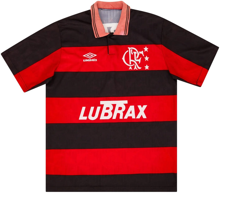 Camisa Flamengo Home 1992 s/n° Torcedor Umbro Masculina - Vermelha e Preta