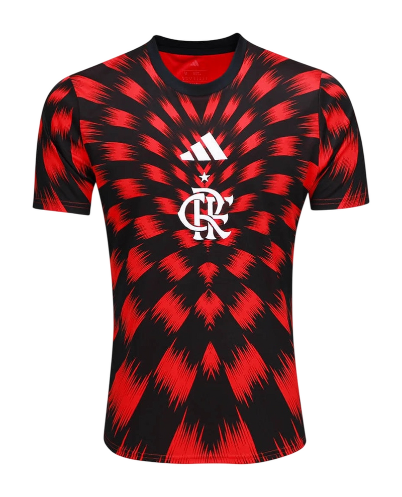 Camisa Flamengo  25/26 Pré Jogo Adidas Torcedor - Vermelha e Preta